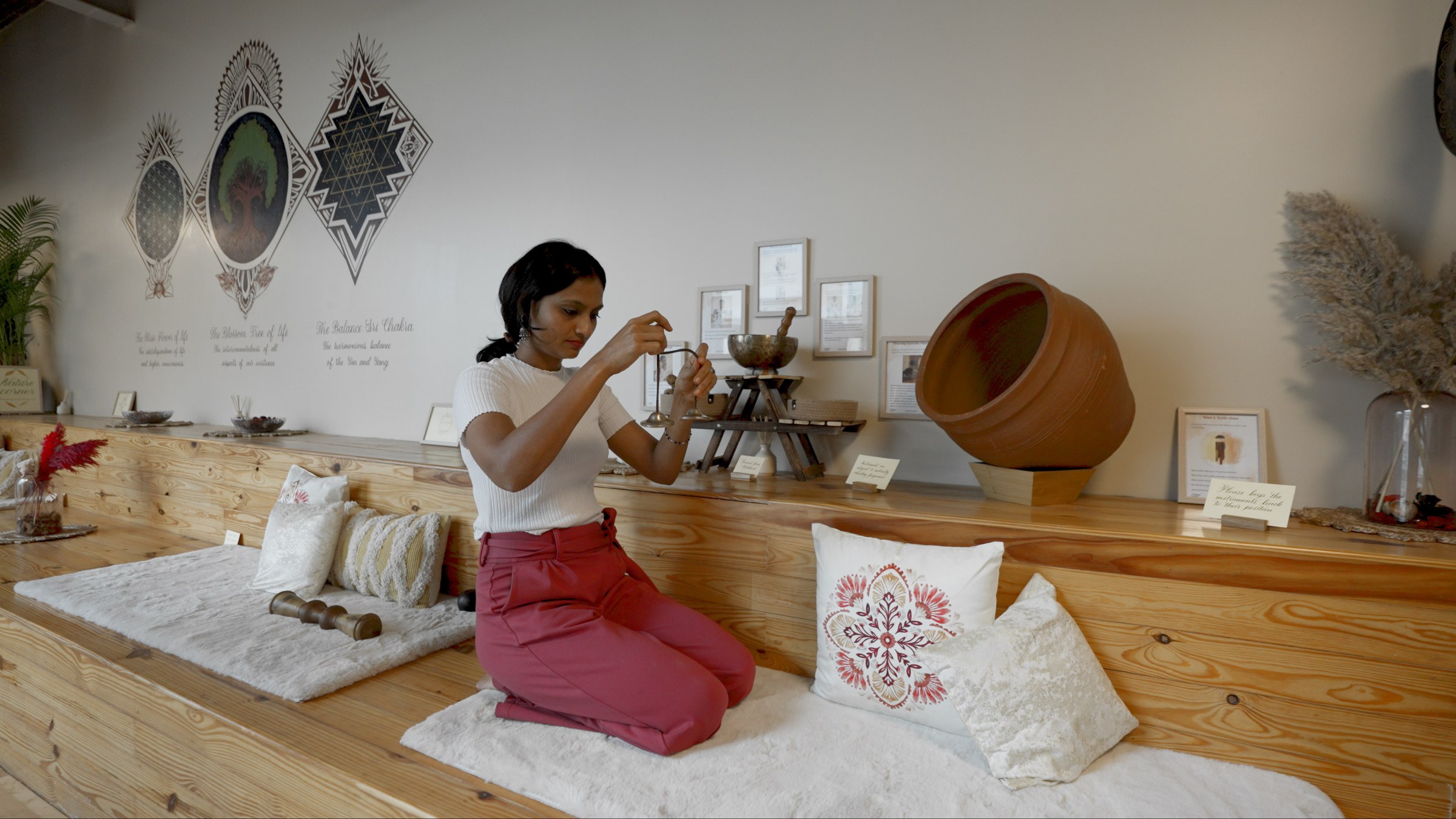 The resident Zen Expert preparing the room at the start of a working day