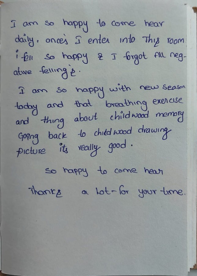 A note written by hand in the Zen Garden book