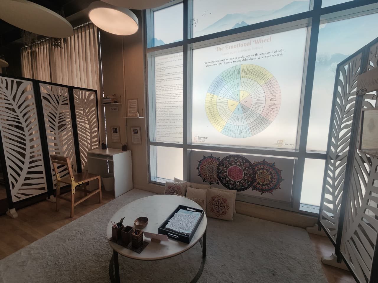 Inside a Zen Garden room on a corporate floor, with plants, soft light and seating.